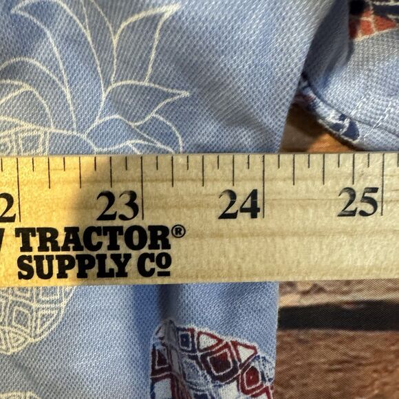 Caribbean Hawaiian Shirt XL Men’s Blue Pineapple Short Sleeve Supima Button Up - Picture 6 of 8